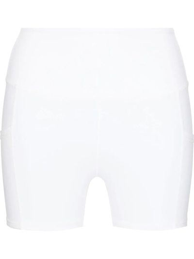 Varley Let's Go High-rise Stretch-knit Shorts In White