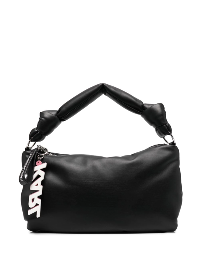 Karl Lagerfeld K/knotted Padded Shoulder Bag In Black