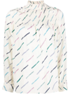 Karl Lagerfeld Logo-print Silk Blouse In Neutrals