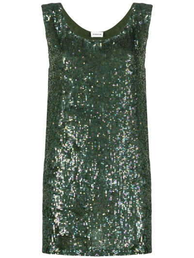 P.a.r.o.s.h Sequin-embellished Sleeveless Top In Green