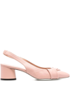 POLLINI POINTED GATHERED SLINGBACK STRAP PUMPS