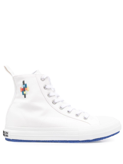 Marcelo Burlon County Of Milan Multicolor High Vulcanized Sneakers In White