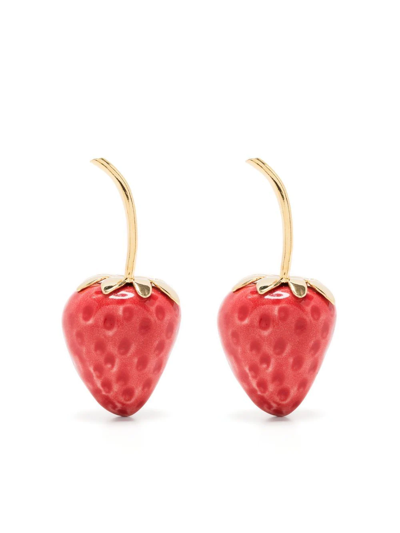 Andres Gallardo Strawberry-shape Earrings In Rot