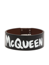 ALEXANDER MCQUEEN GRAFFITI-PRINT LEATHER BRACELET