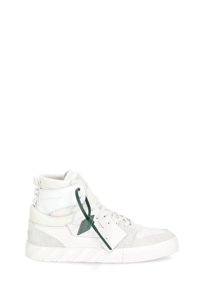 Off-white Vulcanized Leather High Top Sneakers In Cream White