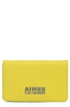 Aimee Kestenberg Sammy Bifold Card Wallet In Lemon Lime