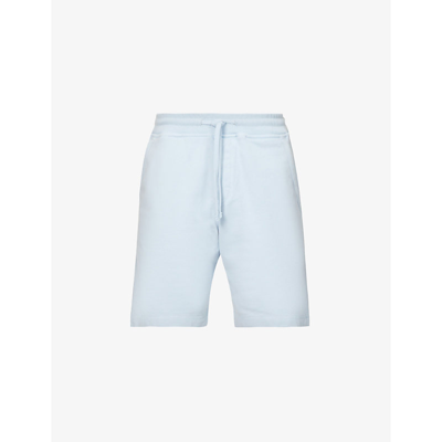 Orlebar Brown Frederick Garment-dyed Organic Cotton-jersey Drawstring Shorts In Ice Blue