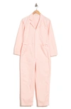 Alex Mill Standard Long Sleeve Stretch Cotton Twill Jumpsuit In Seashell Pink