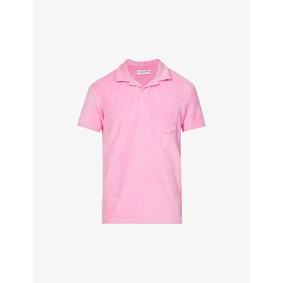 Orlebar Brown Terry Brand-tab Relaxed-fit Cotton Polo Shirt In Candy