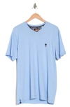 Robert Graham Damien Short Sleeve V-neck T-shirt In Light Blue Multi