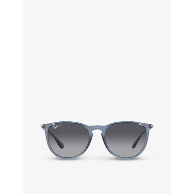 Ray Ban Rb4171 Erika Round-frame Sunglasses In Blue