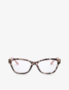 Prada 53mm Cat Eye Optical Glasses In Pink