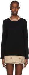 Burberry Tilda Saddle Stripe Cashmere-blend Sweater In Black
