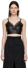 Alexander Mcqueen Black Leather Tank Top In 1000 Black