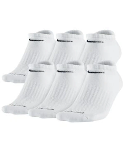 Nike Men's Everyday Plus Cushioned Training No-show Socks 6 Pairs In White