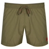 Hugo Khaki Quick-dry Swim Shorts In Green