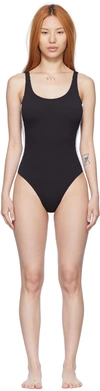 PALM ANGELS BLACK POLYESTER ONE-PIECE SWIMSUIT