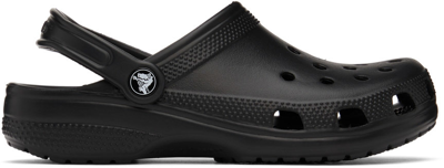 Crocs Classic Waterproof Rubber Clogs In Black/black
