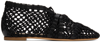 Gabriela Hearst Sage Net Lace-up Flat Loafers In Blk Black