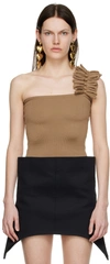 Fidan Novruzova Beige Aysha Tank Top In Milk Chocolate