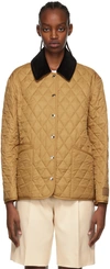 Burberry Corduroy-trimmed Quilted Shell Jacket In Brown