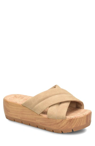 Korks By Kork-ease Faithe Crossover Platform Sandal In Natural