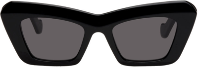 Loewe Anagram-logo Cat-eye Acetate Sunglasses In Black