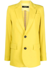 DSQUARED2 YELLOW SINGLE BREASTED TAILORED BLAZER