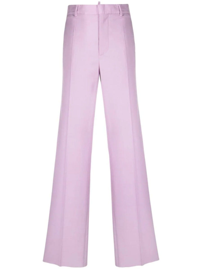 Dsquared2 Lilac High Waisted Tailored Pants In Purple