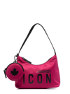 DSQUARED2 ICON PRINT FUCHSIA SHOULDER BAG