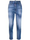 DSQUARED2 BLUE HIGH-RISE CROPPED JEANS