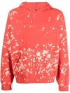 Liberal Youth Ministry Bleached Cotton-jersey Hooded Sweatshirt In Red