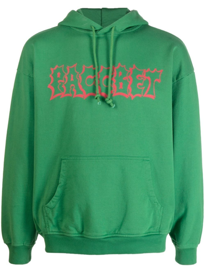 Paccbet Logo-print Drawstring Hoodie In Green