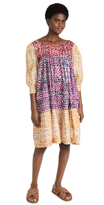 Busayo Itunu Dress In Yellow/ Pink/ And Red