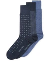 CALVIN KLEIN MEN'S 3-PK. PATTERNED CREW SOCKS