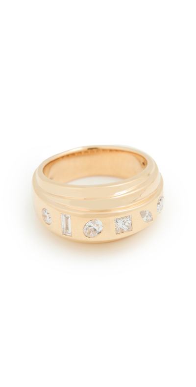 Sorellina Monroe Wrap Ring In Yellow Gold,white Diamonds