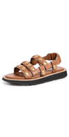 Zimmermann Embellished Leather Sandals In Tan