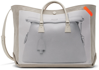 Maison Margiela Off-white 5ac Printed Messenger Bag In H9202 Naturale/greig