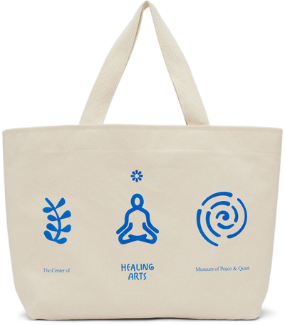 Museum Of Peace And Quiet Beige Healing Arts Tote In Canvas