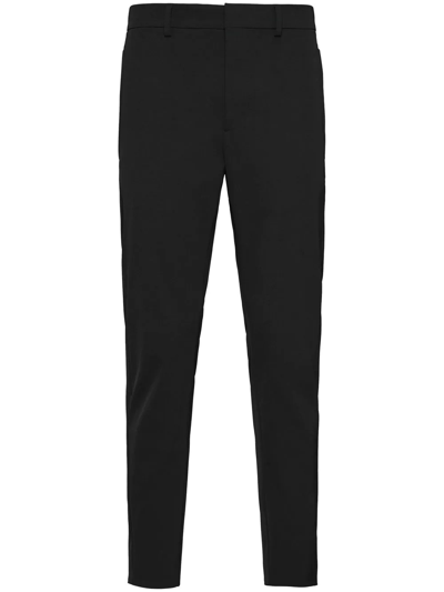 Prada Cropped Tailored Trousers In Black