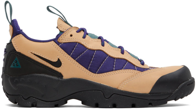 Nike Acg Air Mada Leather And Woven Low-top Trainers In Tan