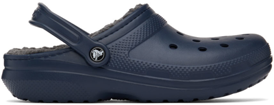 Crocs Navy Classic Lined Clogs In 410 Navy