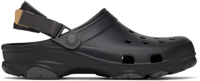 Crocs Classic All-terrain Adjustable-strap Rubber Clogs In Black/black