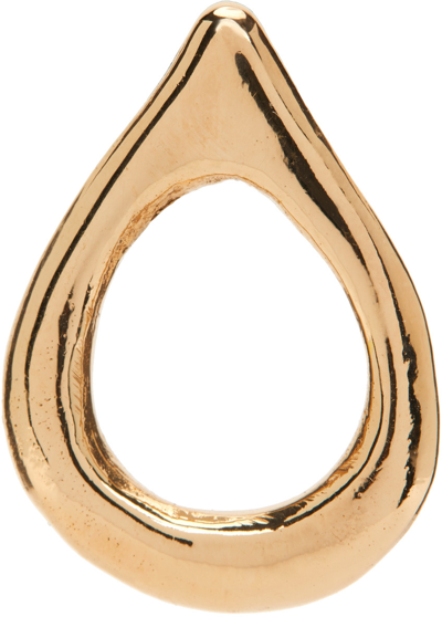 Serapis Gold Single Drop Earring In Gold Plated Silver