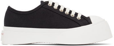 Marni Calf Leather Sneakers With Elevated Sole And Classic Design In Black