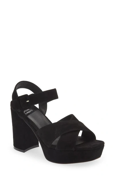 Jeffrey Campbell Amma Platform Slingback Sandal In Black Suede