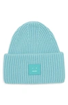 ACNE STUDIOS PANSY FACE PATCH RIB WOOL BEANIE