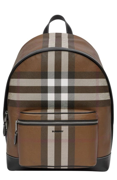 Burberry Jett Check E-canvas Backpack In Vintage Check