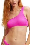 Good American Always Fits One-shoulder Bikini Top In Hawiian Pink 001