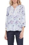 Nydj High/low Crepe Blouse In Palais Petals